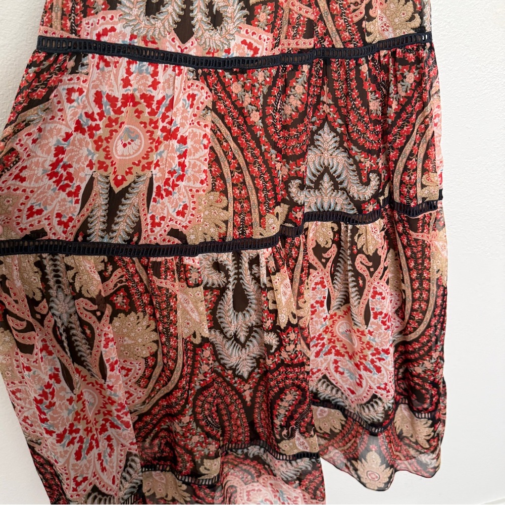 Ranna Gill Anthropologie Claudette Paisley Maxi Dress 70s Boho Romantic - Picture 9 of 13